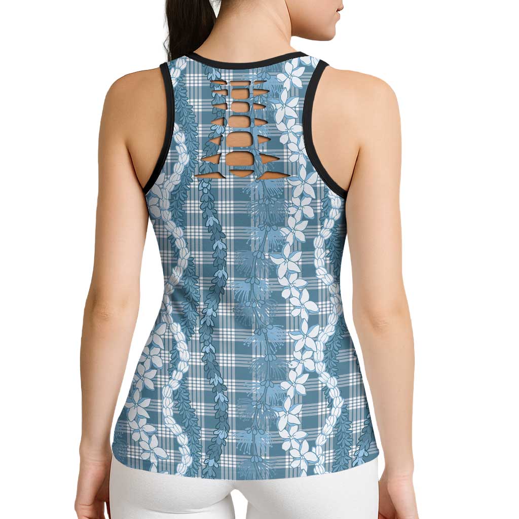 Hawaiian Ohia Lehua Lei Hollow Tank Top Plaid Palaka Uliuli Omaomao Pattern - Polynesian Pride