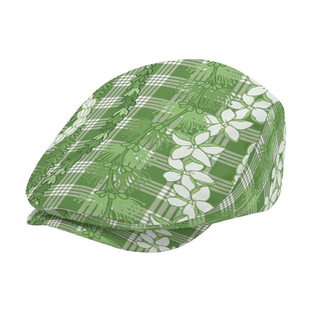 Hawaiian Ohia Lehua Lei Jeff Hat Plaid Palaka Omaomao Pattern - Polynesian Pride