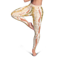 Hawaiian Ohia Lehua Lei Leggings Plaid Palaka Ahiehie Pattern - Polynesian Pride