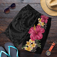 Hawaiian Plumeria and Hibiscus Shorts for Men Colorful Style - Polynesian Pride