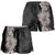 Hawaiian Plumeria and Hibiscus Shorts for Women Grayscale Mode - Polynesian Pride
