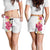 Hawaiian Plumeria and Hibiscus Shorts for Women White Mode - Polynesian Pride