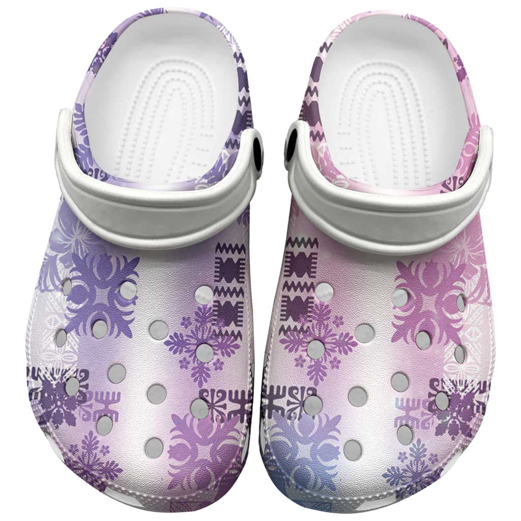 Hawaiian Quilt Clogs Shoes Vintage Pattern Galaxy - Polynesian Pride
