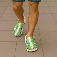 Hawaiian Quilt Clogs Shoes Vintage Pattern Green - Polynesian Pride