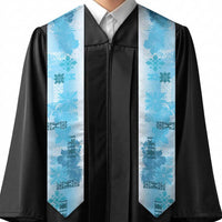 Hawaiian Quilt Graduation Stole Vintage Pattern Blue LT05 - Polynesian Pride