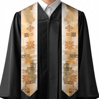 Hawaiian Quilt Graduation Stole Vintage Pattern Brown LT05 - Polynesian Pride