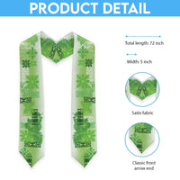 Hawaiian Quilt Graduation Stole Vintage Pattern Green