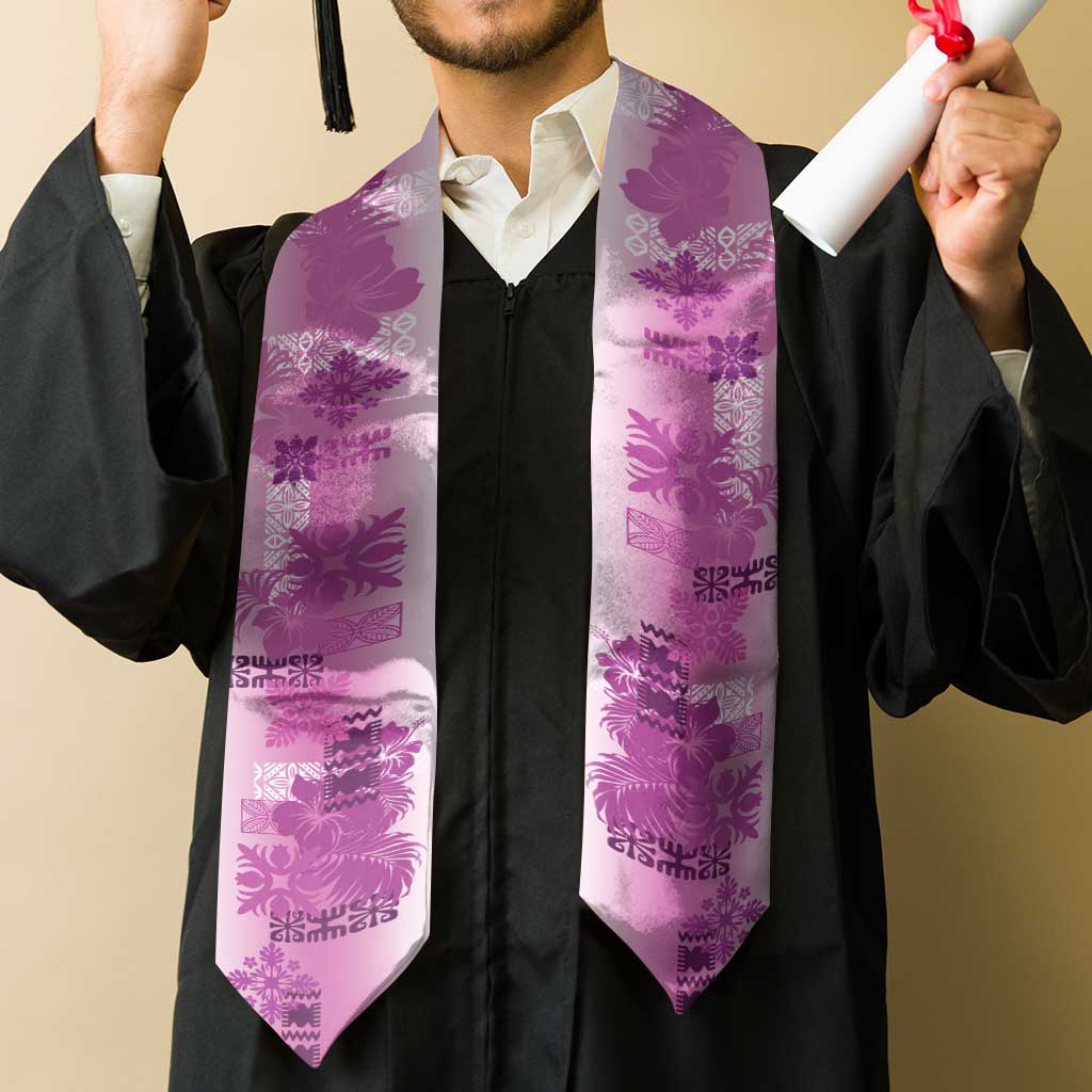 Hawaiian Quilt Graduation Stole Vintage Pattern Pink