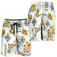 Hawaiian Quilts Shorts for Men Tropical Fruits and Plants