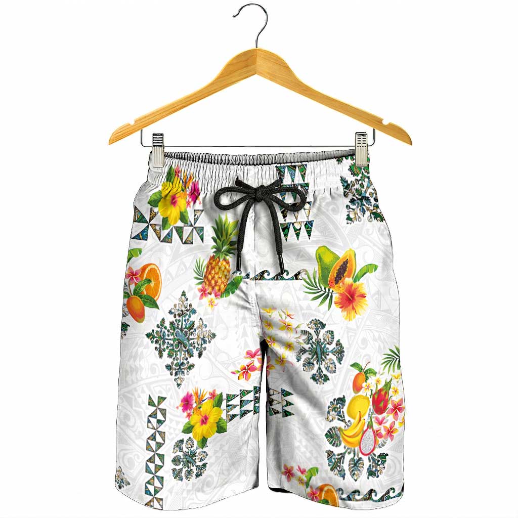Hawaiian Quilts Shorts for Men Tropical Fruits and Plants