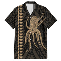 Hawaii Octopus KaKau Polynesian Hawaiian Shirt - Gold - AH