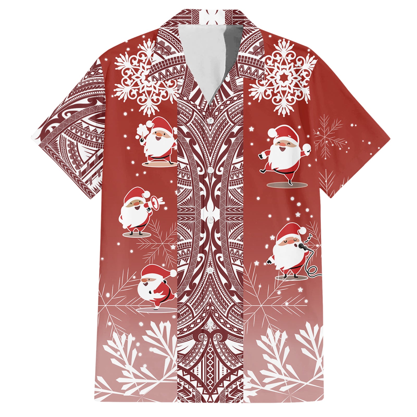 Hawaii Santa Claus Christmas Polynesia Hawaiian Shirt
