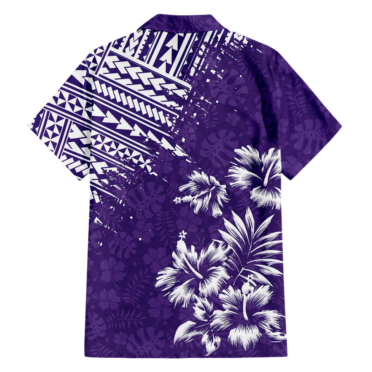 Hawaii Summer Couples Matching Outfits Combo Long Sleeve Dress Mix Polynesian Purple LT6