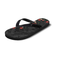 Hawaiian Taro Leaves-Hibiscus and Plumeria Flip Flops Floral Tribal Tattoo Motif
