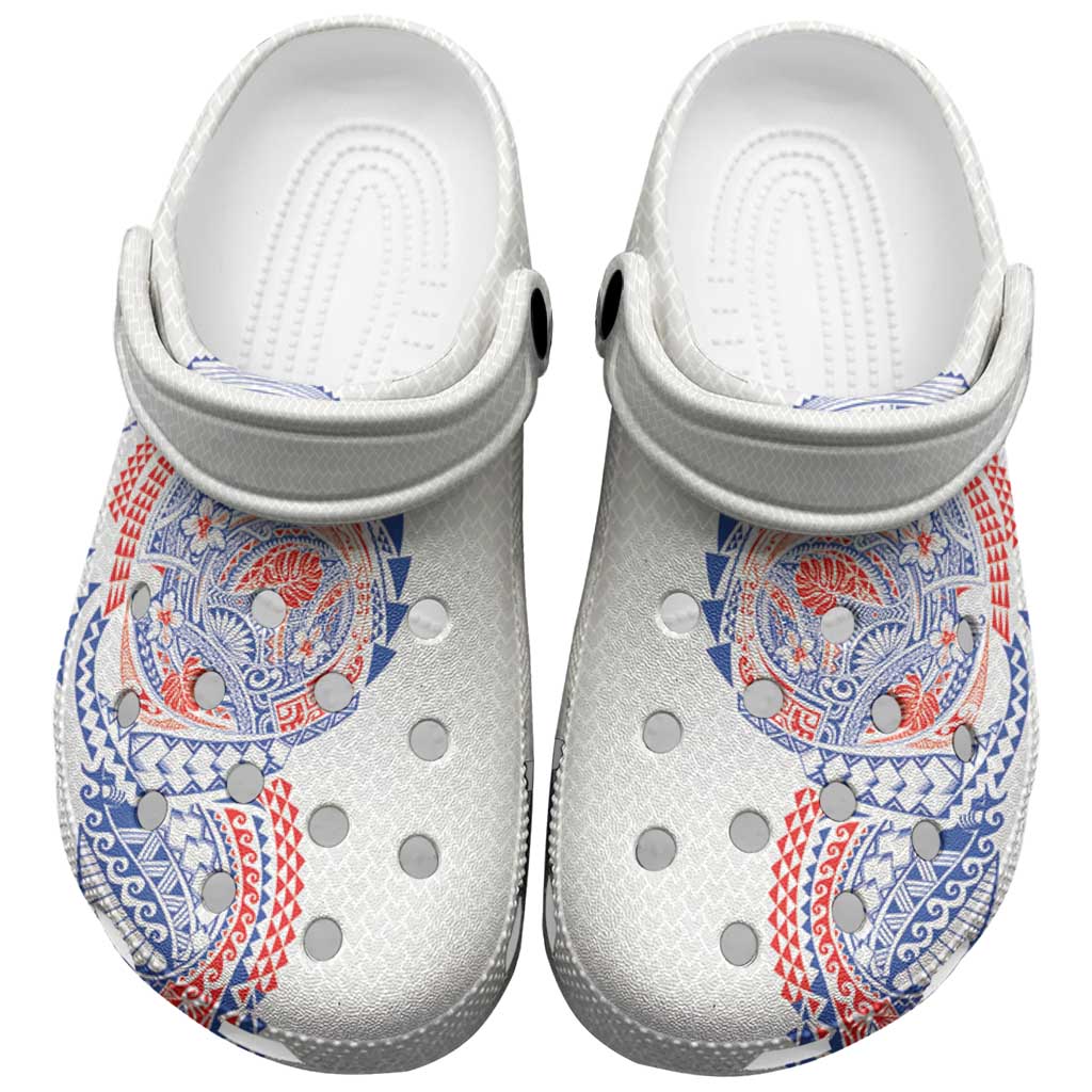 Hawaiian Traditional Tattoos Clogs Shoes Kakau Tribal Tropical Plant Motif Hawaii Flag Color Inspired