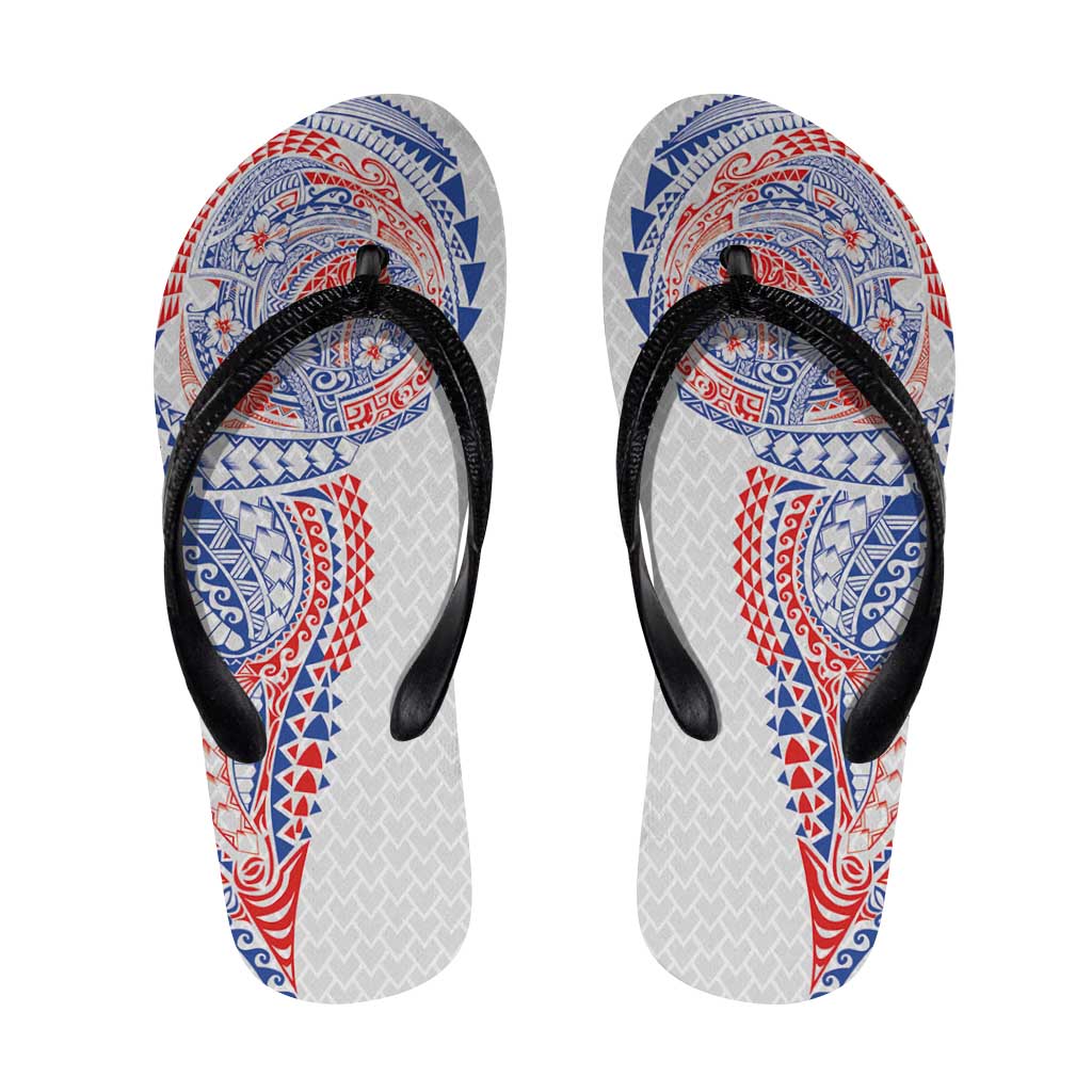 Hawaiian Traditional Tattoos Flip Flops Kakau Tribal Tropical Plant Motif Hawaii Flag Color Inspired