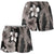 Hawaiian Tropical Flowers and Maile Pikake Shorts for Women Polynesian Tribal Pattern Grayscale Mode - Polynesian Pride