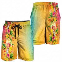 Hawaiian Tropical Fruits and Plants Shorts for Men Kakau Pattern Summer Vibe