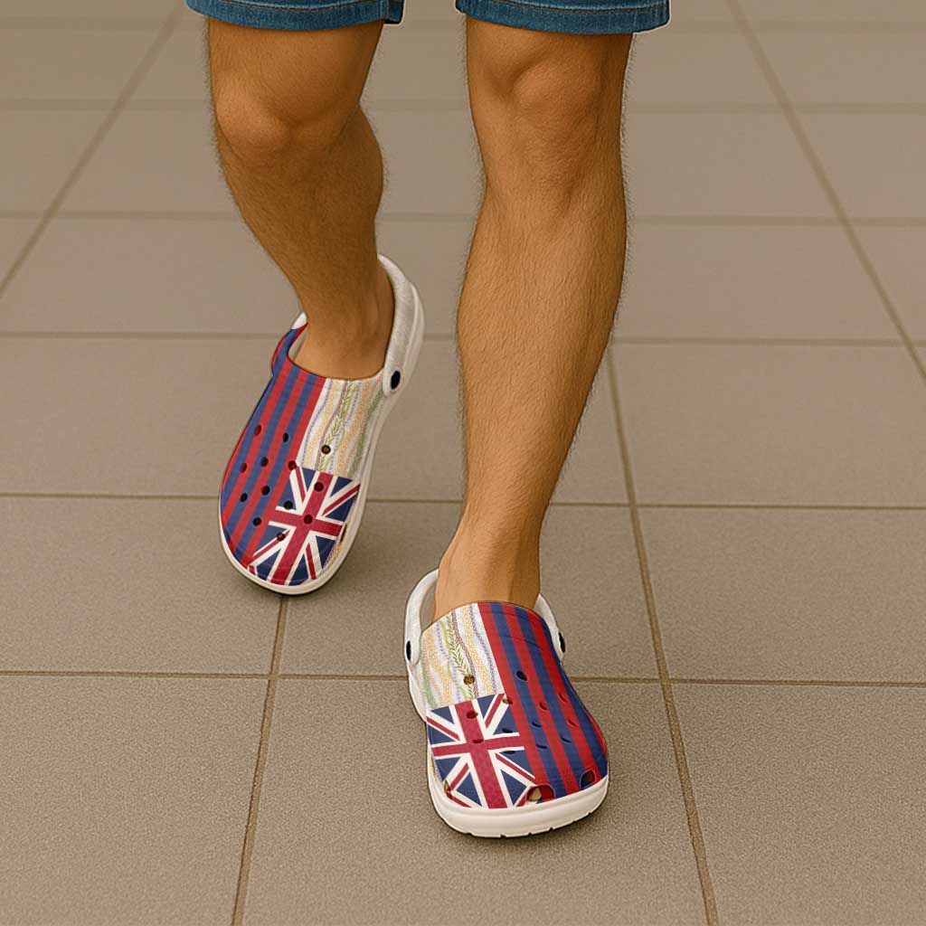 Hawaiian Tropical Plants Lei Clogs Shoes National Flag Style - Polynesian Pride