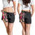 Hawaiian Tropical Plants Turtle and Shark Shorts for Women Polynesian Art Tattoo - Polynesian Pride
