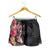 Hawaiian Tropical Plants Turtle and Shark Shorts for Women Polynesian Art Tattoo - Polynesian Pride