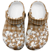 Hibiscus Pakala Bronze Brown Clogs Shoes Tropical Floral Stylized - Polynesian Pride