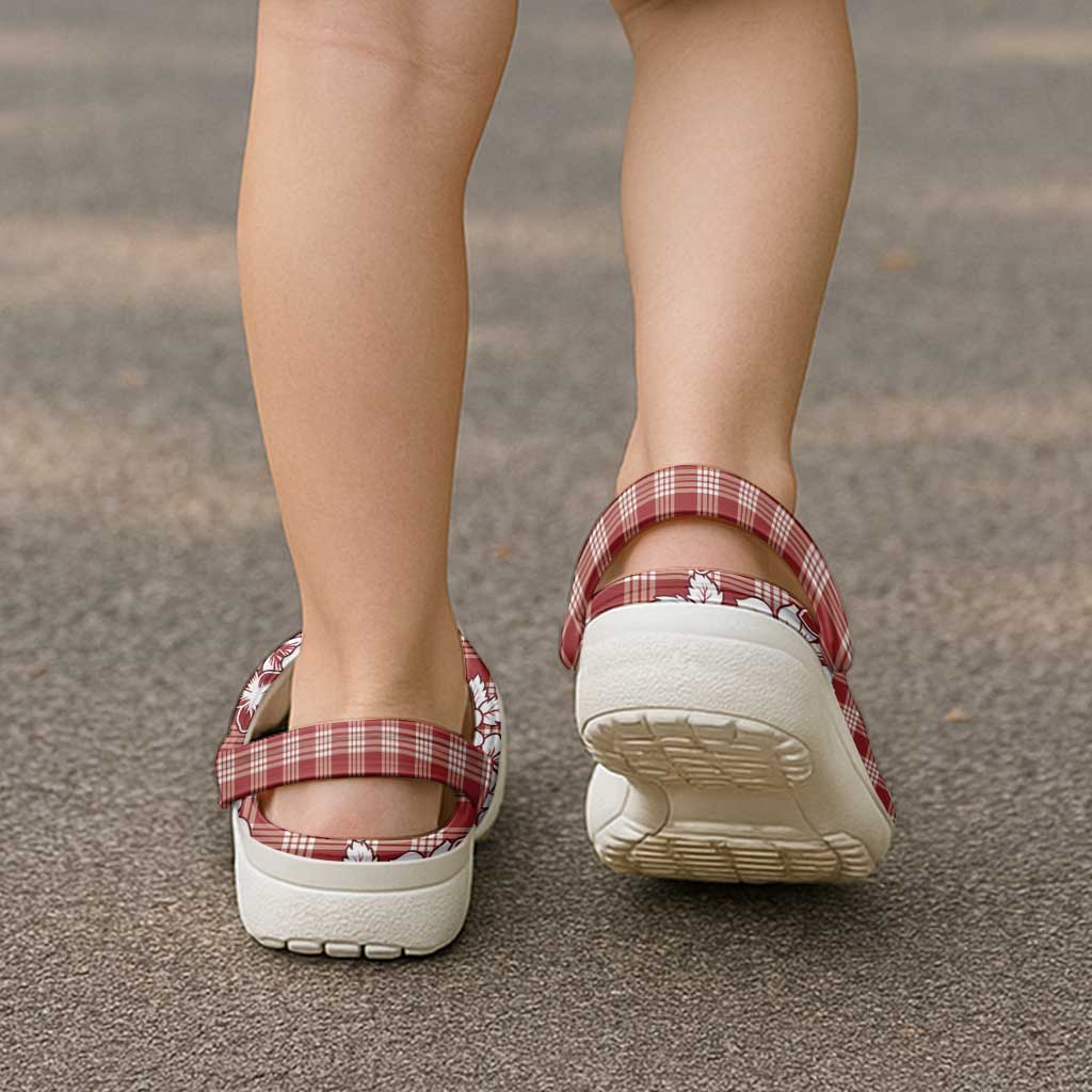 Hibiscus Pakala Fantasy Red Clogs Shoes Tropical Floral Stylized - Polynesian Pride