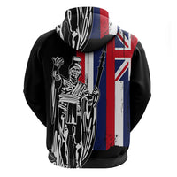 Hawaiian Hawaii King Flag Zip Hoodie