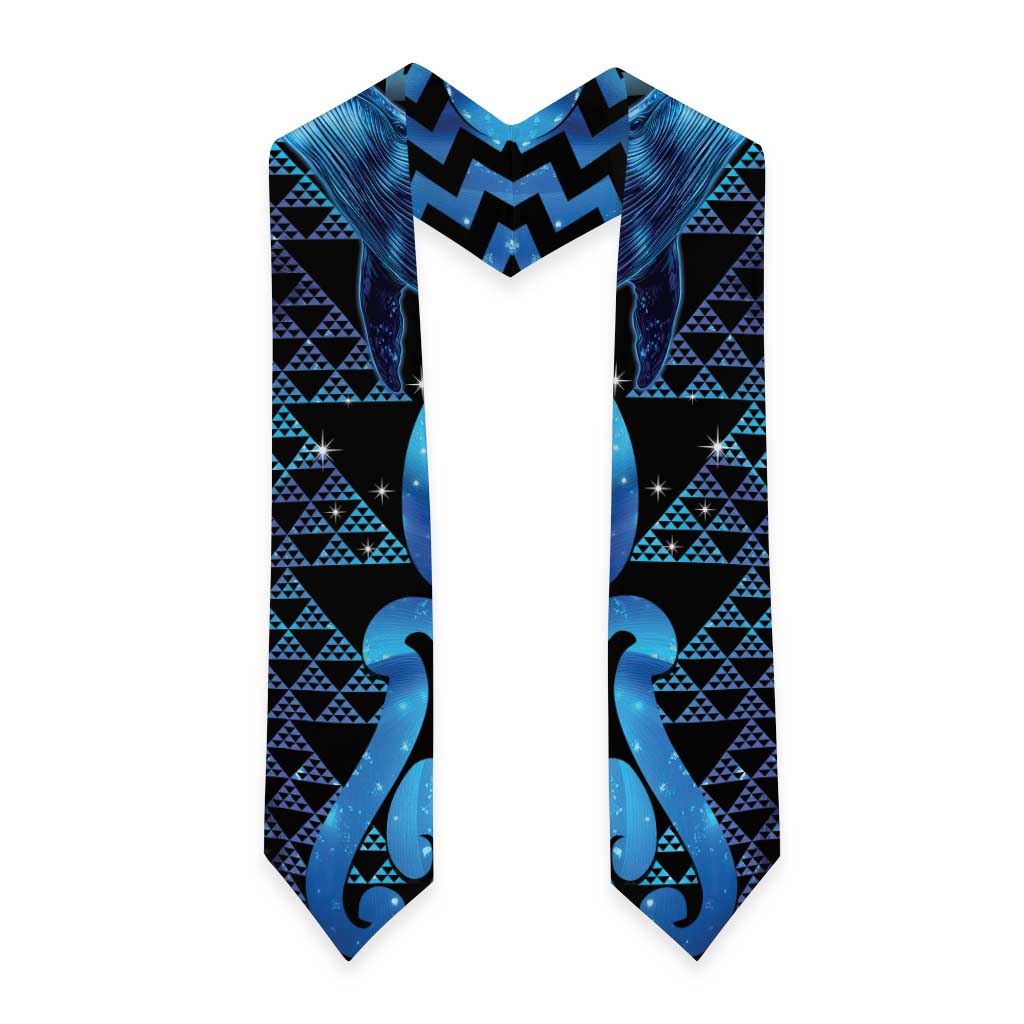 Humpback Whale Matariki New Zealand Graduation Stole NZ Maori Paikea Poutama Luxury Blue