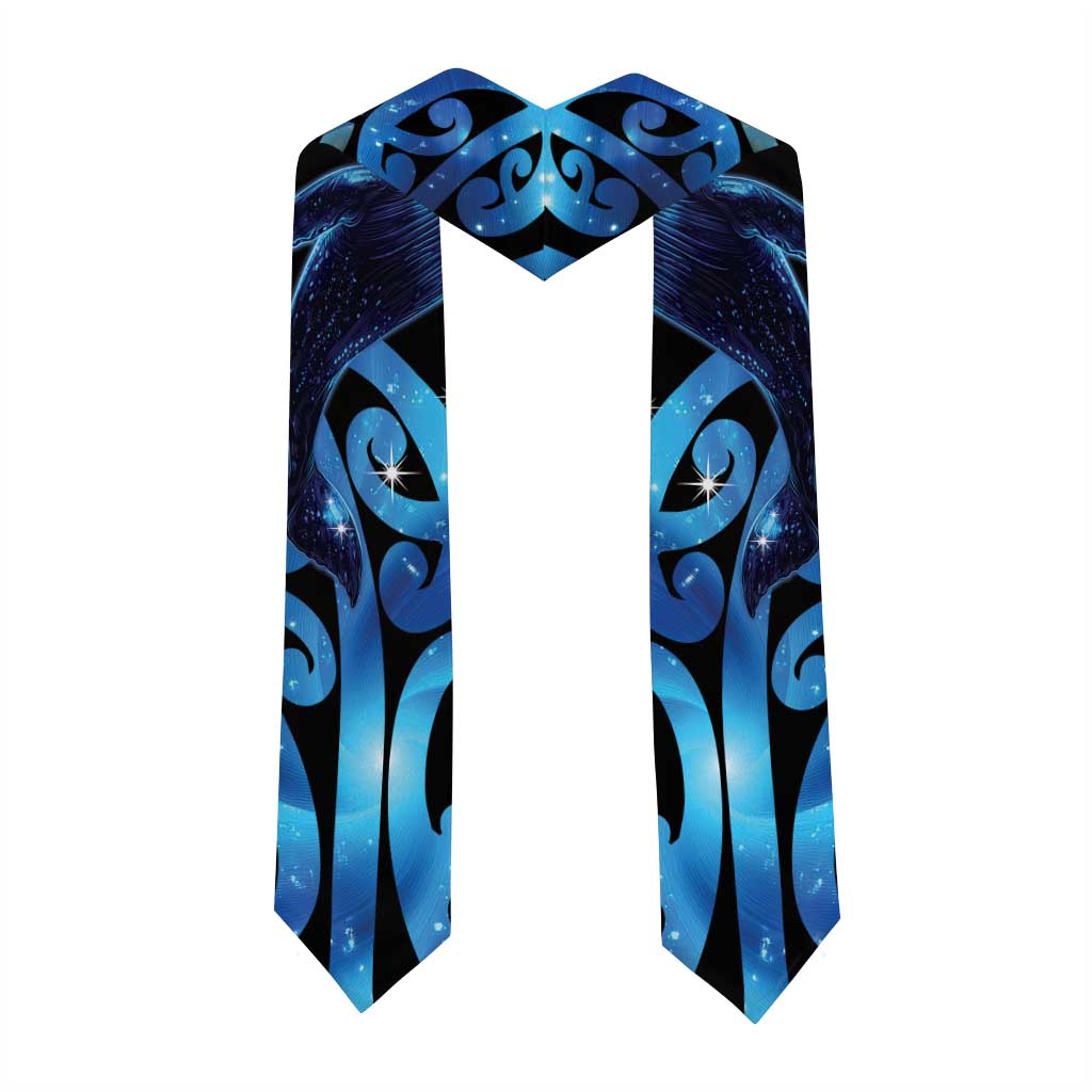 Humpback Whale Matariki New Zealand Graduation Stole NZ Maori Paikea Poutama Luxury Blue
