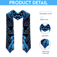 Humpback Whale Matariki New Zealand Graduation Stole NZ Maori Paikea Poutama Luxury Blue