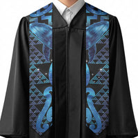 Humpback Whale Matariki New Zealand Graduation Stole NZ Maori Paikea Poutama Luxury Blue