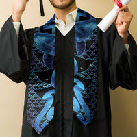 Humpback Whale Matariki New Zealand Graduation Stole NZ Maori Paikea Poutama Luxury Blue LT14