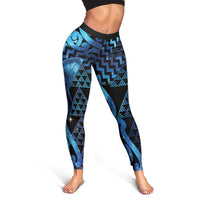 Humpback Whale Matariki New Zealand Leggings NZ Maori Paikea Poutama Luxury Blue LT14 - Polynesian Pride