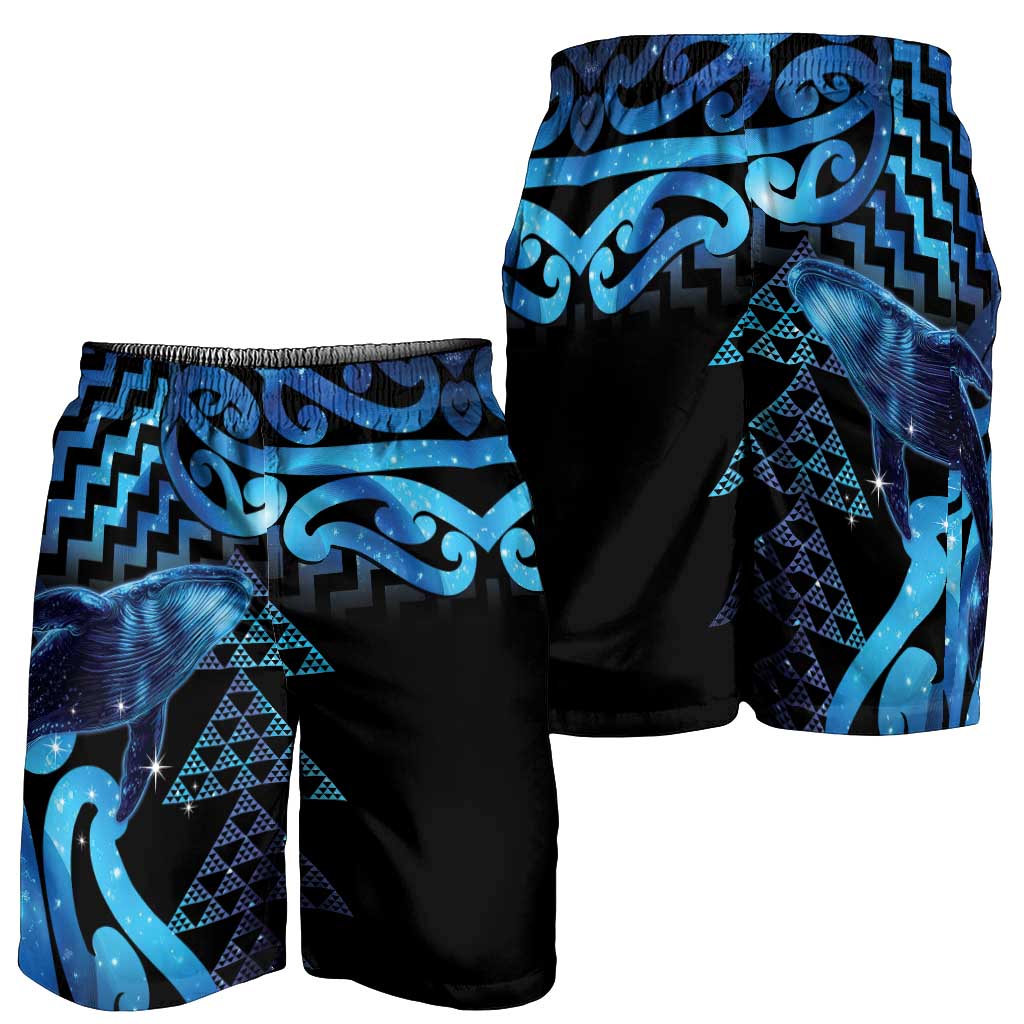 Humpback Whale Matariki New Zealand Shorts for Men NZ Maori Paikea Poutama Luxury Blue