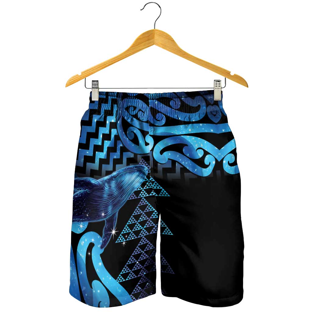 Humpback Whale Matariki New Zealand Shorts for Men NZ Maori Paikea Poutama Luxury Blue