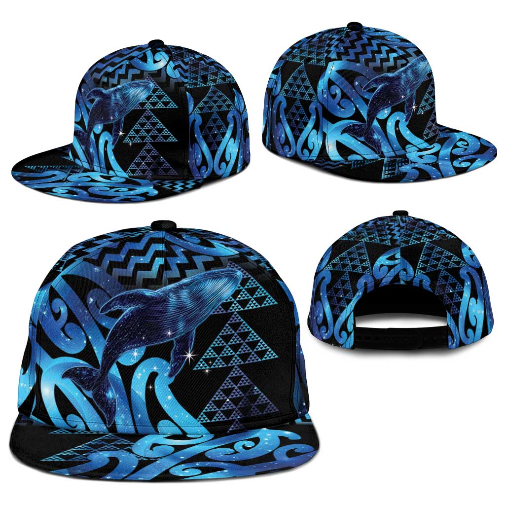 Humpback Whale Matariki New Zealand Snapback Cap NZ Maori Paikea Poutama Luxury Blue