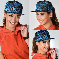 Humpback Whale Matariki New Zealand Snapback Cap NZ Maori Paikea Poutama Luxury Blue