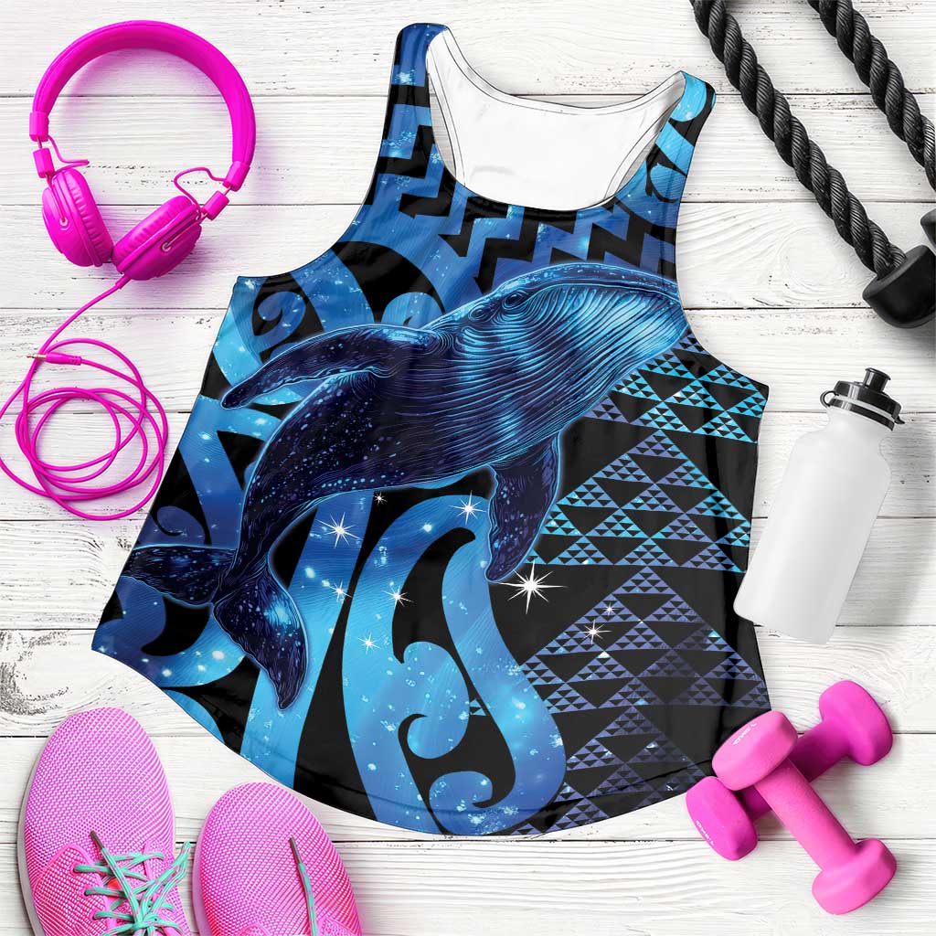 Humpback Whale Matariki New Zealand Women Racerback Tank NZ Maori Paikea Poutama Luxury Blue
