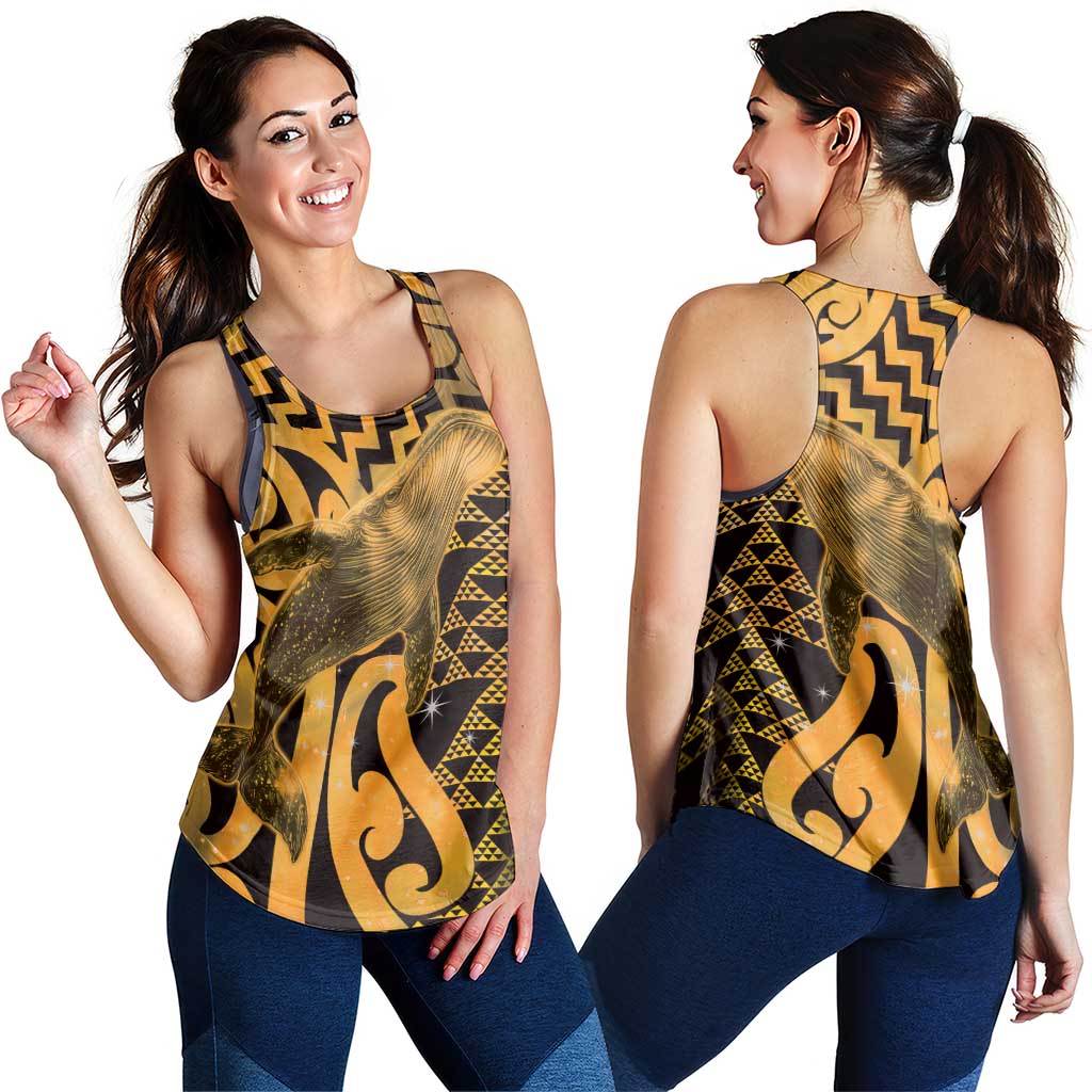 Humpback Whale Matariki New Zealand Women Racerback Tank NZ Maori Paikea Poutama Luxury Gold