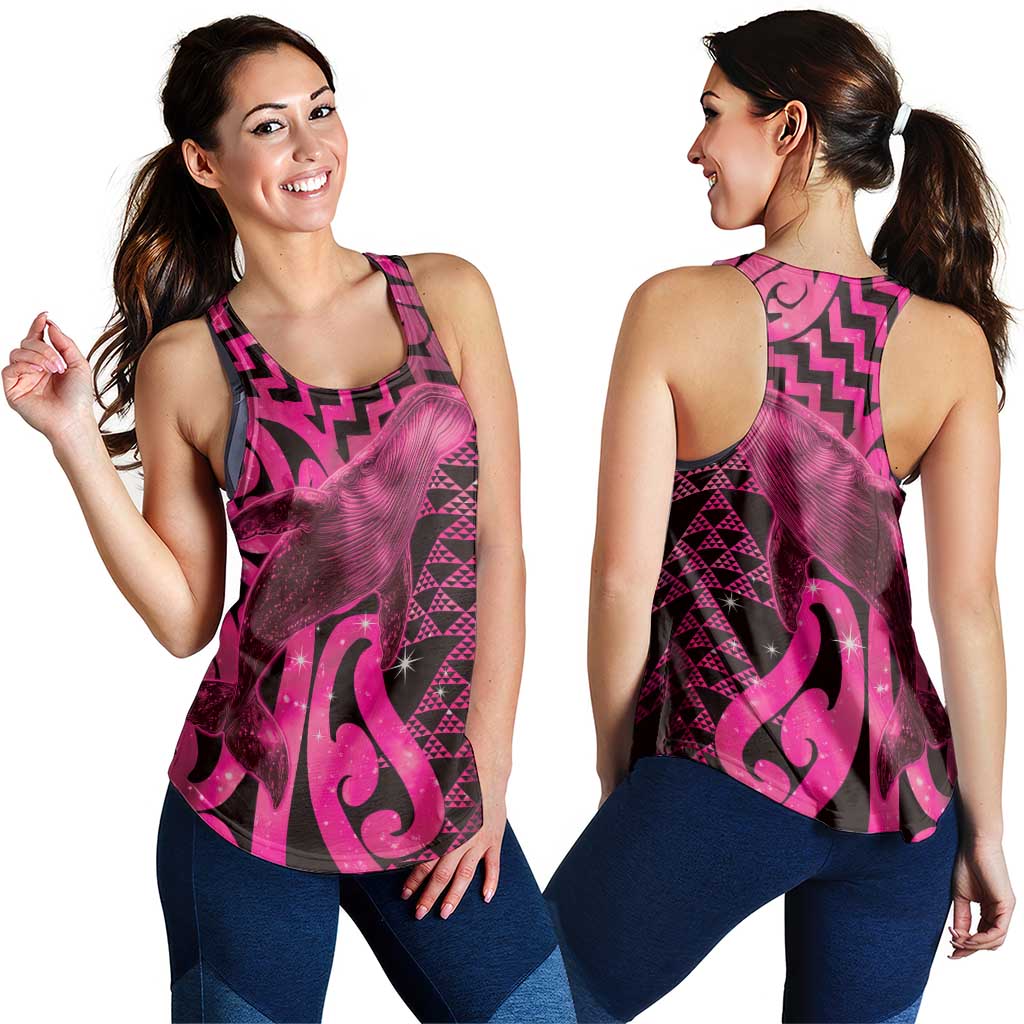 Humpback Whale Matariki New Zealand Women Racerback Tank NZ Maori Paikea Poutama Luxury Pink