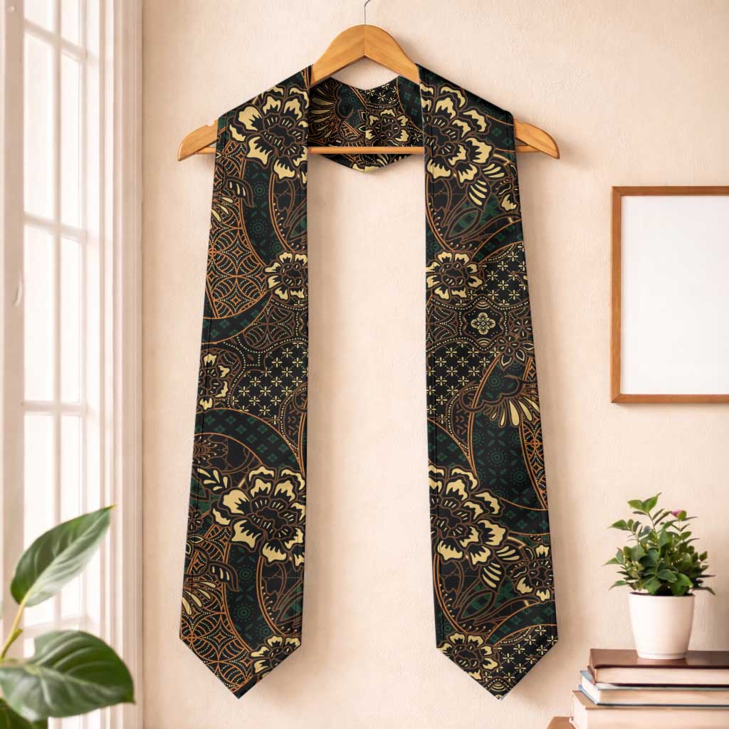 Indonesian Batik Pattern Vintage Brown Graduation Stole