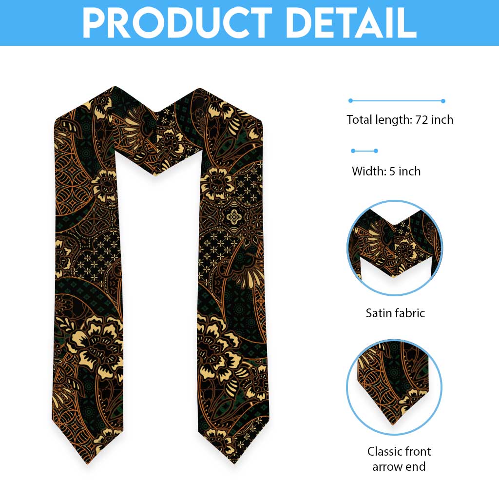 Indonesian Batik Pattern Vintage Brown Graduation Stole