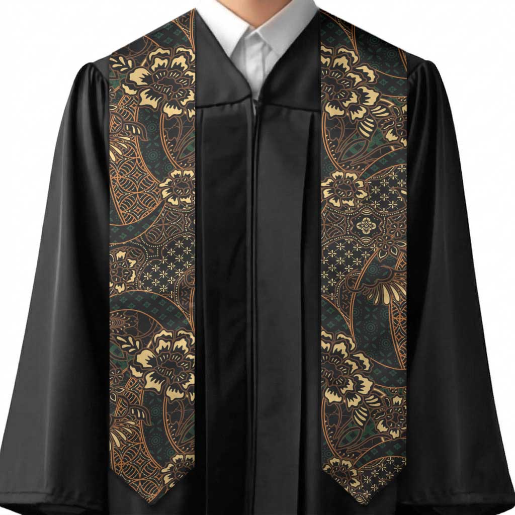 Indonesian Batik Pattern Vintage Brown Graduation Stole