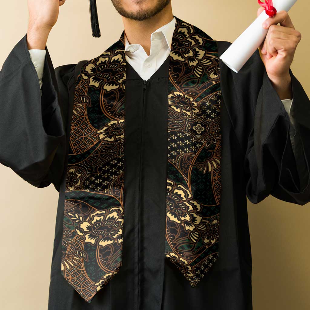 Indonesian Batik Pattern Vintage Brown Graduation Stole