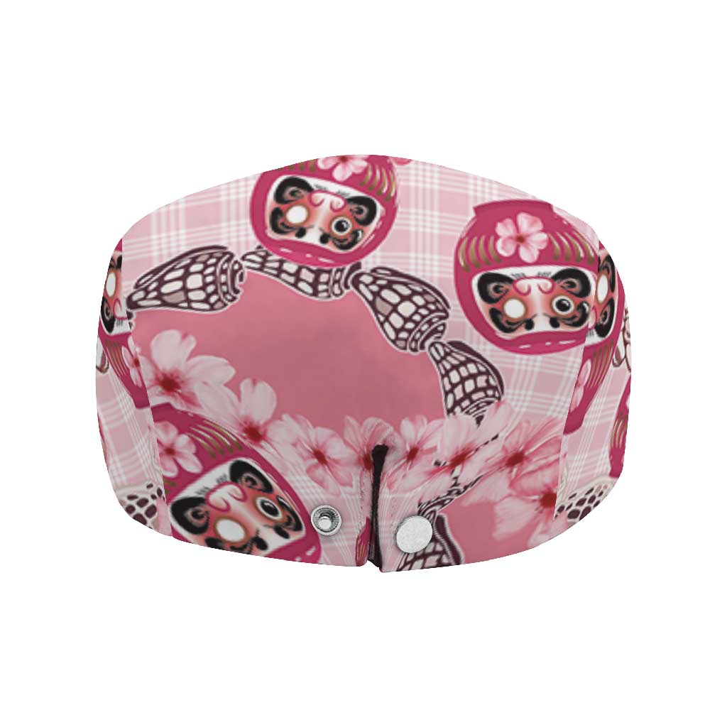 Japanese Daruma Doll Palaka Jeff Hat Cherry Blossoms With Shell Lei