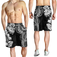 Japanese Irezumi and Hawaiian Polynesian Art Tattoo Shorts for Men Black Color - Polynesian Pride