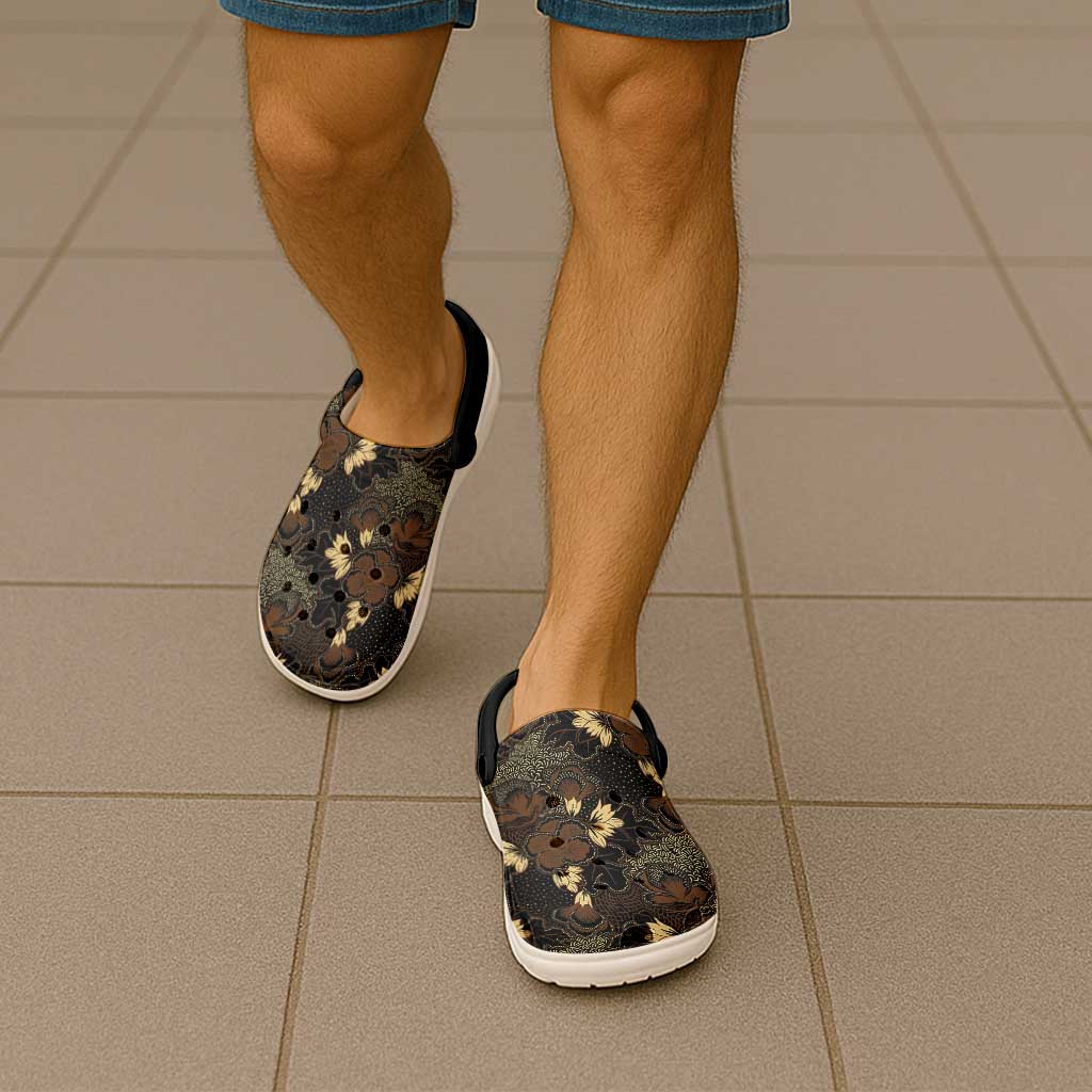 Javanese Batik Semen Clogs Shoes Indonesian Traditional Pattern
