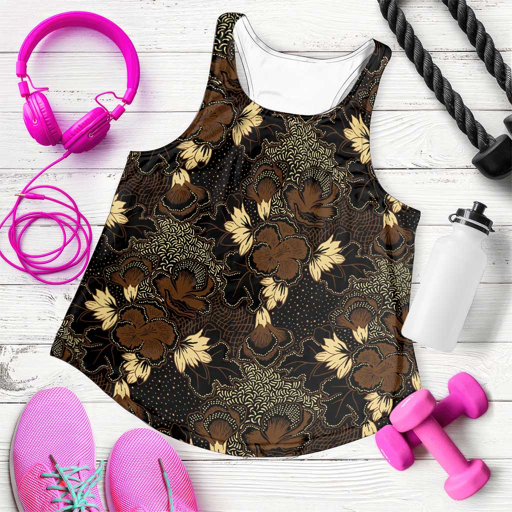 Javanese Batik Semen Women Racerback Tank Indonesian Traditional Pattern