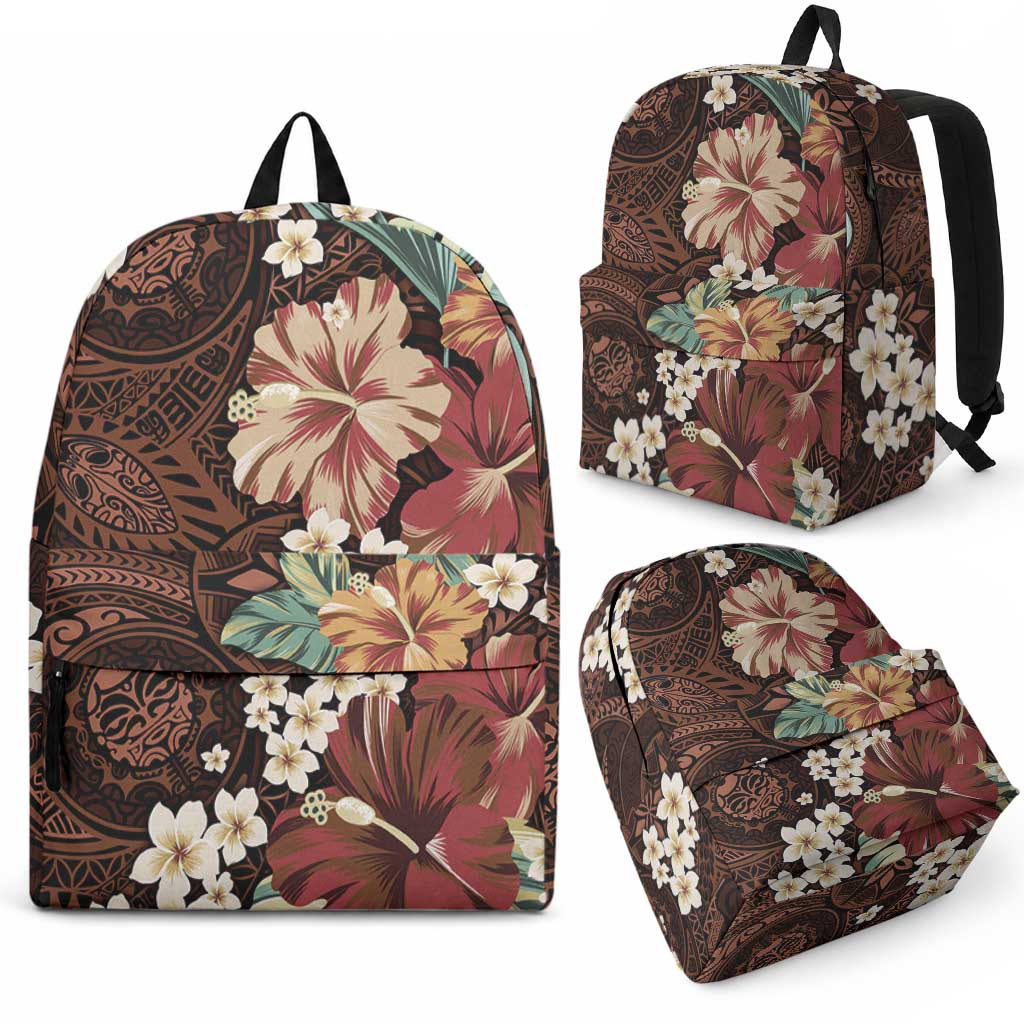 Kanoa Hawai'i Hibiscus Backpack Polynesian Tribal Tattoo Pattern Floral Elements